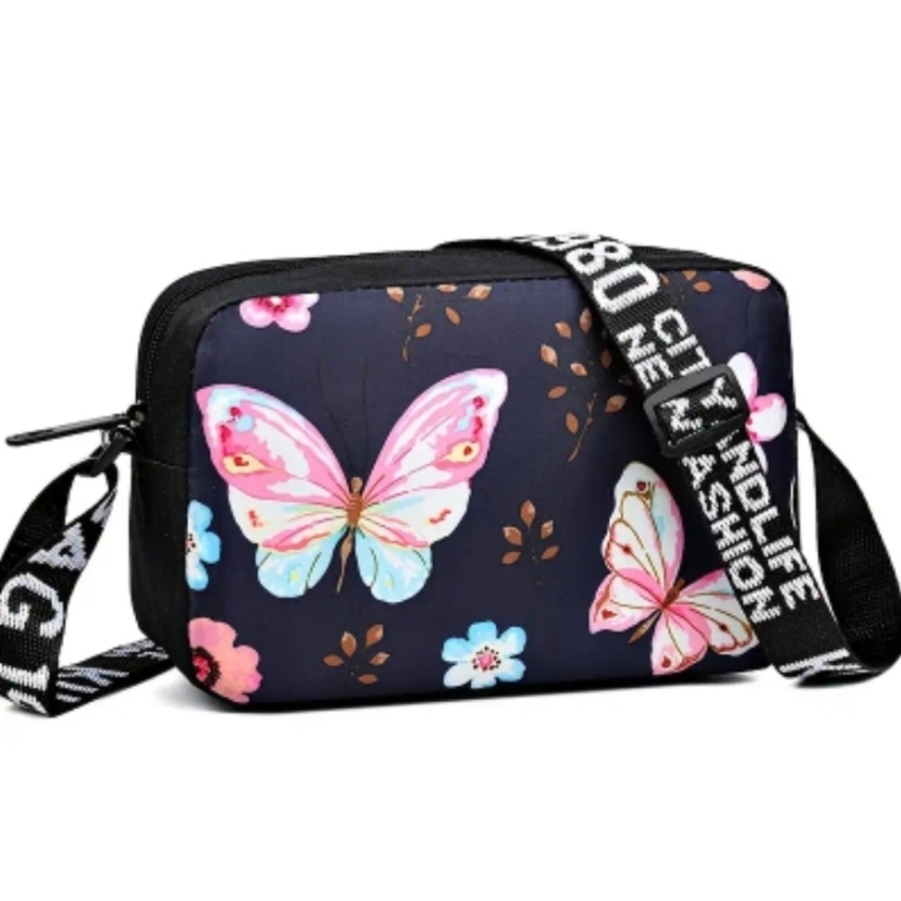 BUYERS GIVAWAY! 🎁 Butterfly Print Crossbody  Bag W/ Adjustable Strap. NEW!